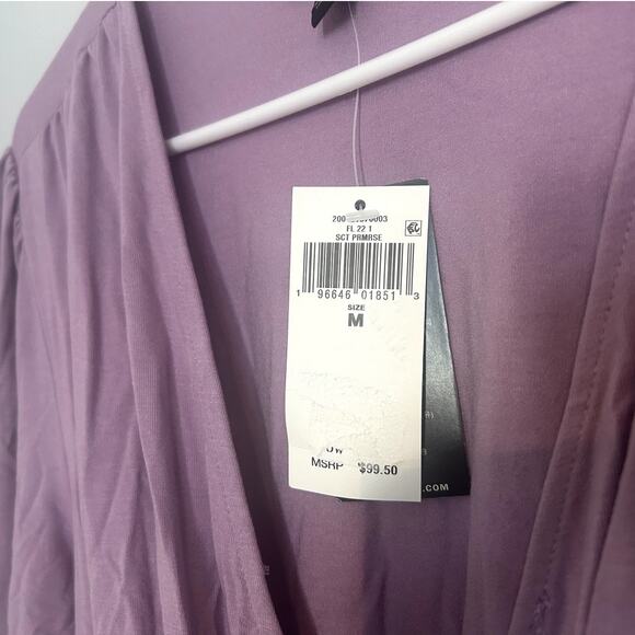 NWT Lauren Ralph Lauren Tie-Front Peplum Top – Purple, Women’s Medium - Picture 4 of 6